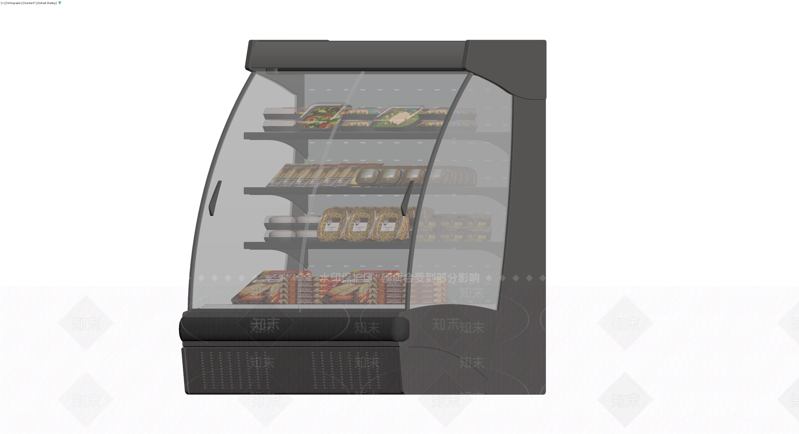 黑色弧形玻璃展示柜3D模型下载【ID:1230401440】