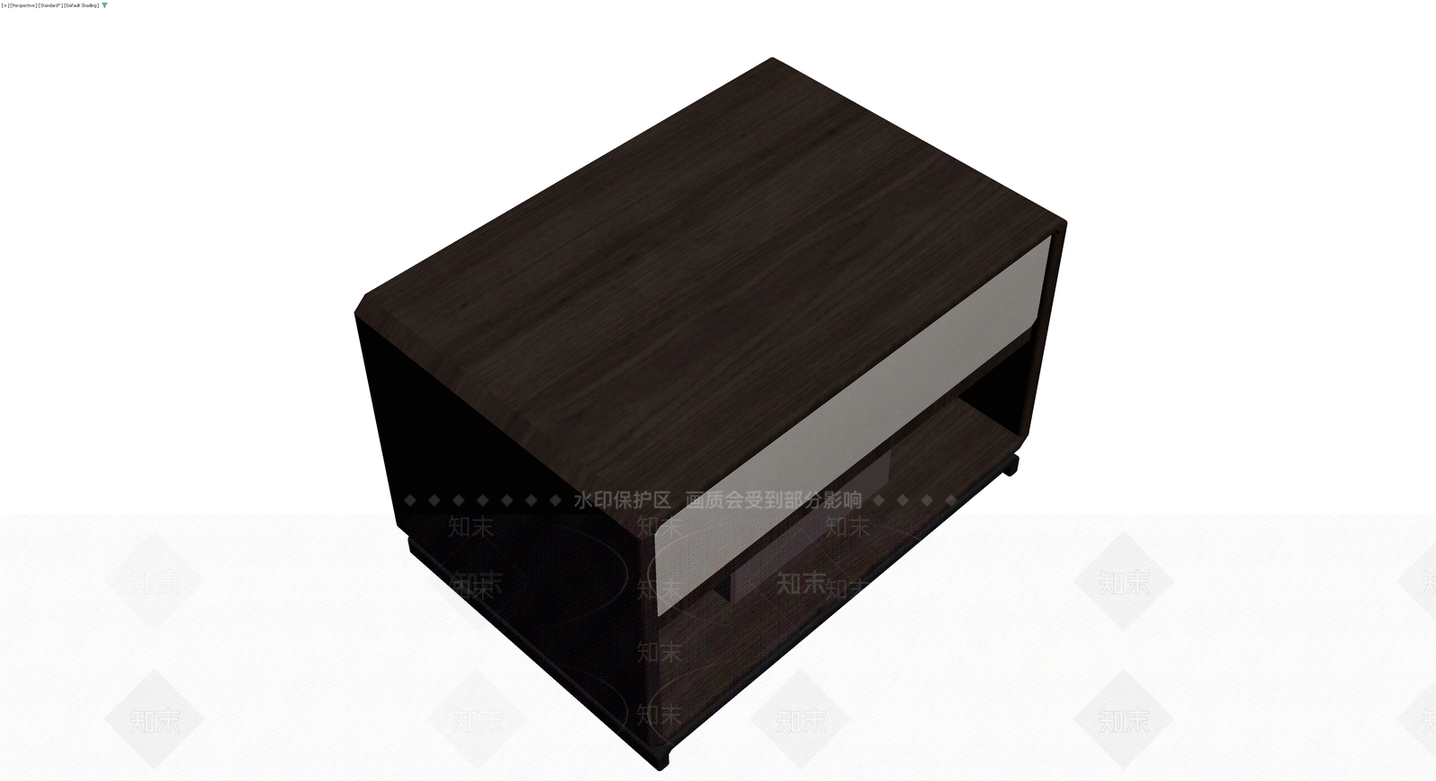 现代深色木纹床头柜3D模型下载【ID:1229979548】