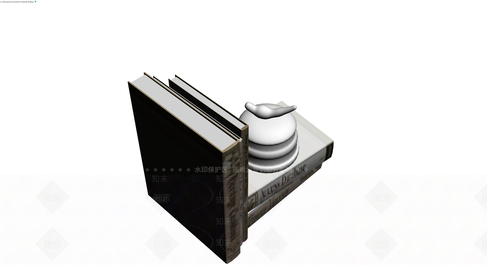 书籍与陶瓷罐组合3D模型下载【ID:1230657693】