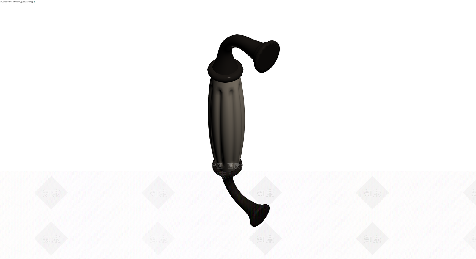 双头黑色淋浴花洒3D模型下载【ID:1230463179】