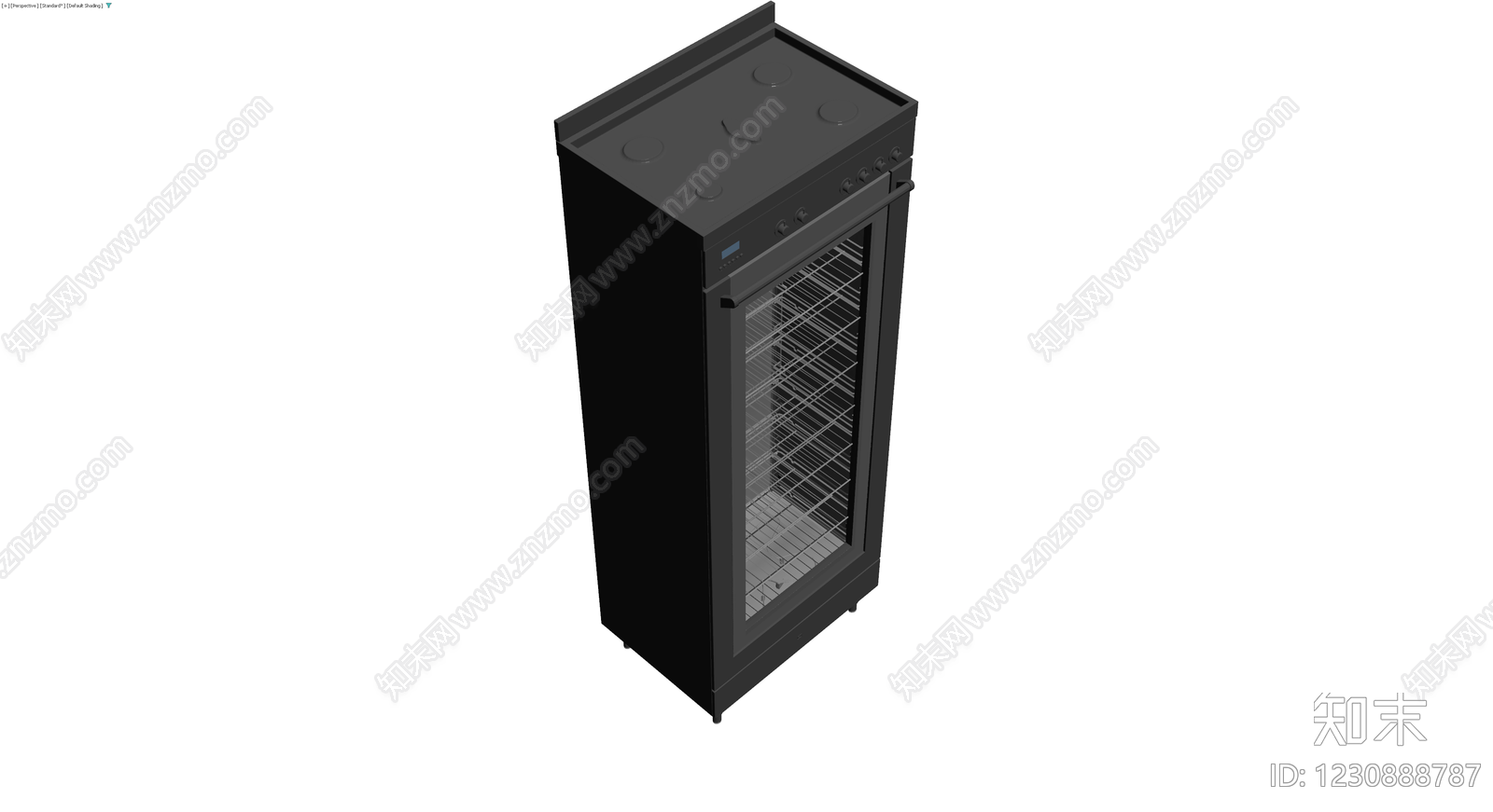 黑色商用烤箱3D模型下载【ID:1230888787】