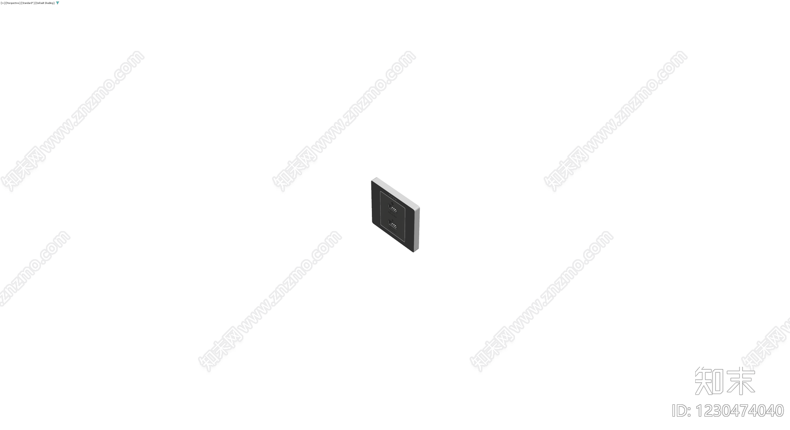 双USB墙面插座面板3D模型下载【ID:1230474040】