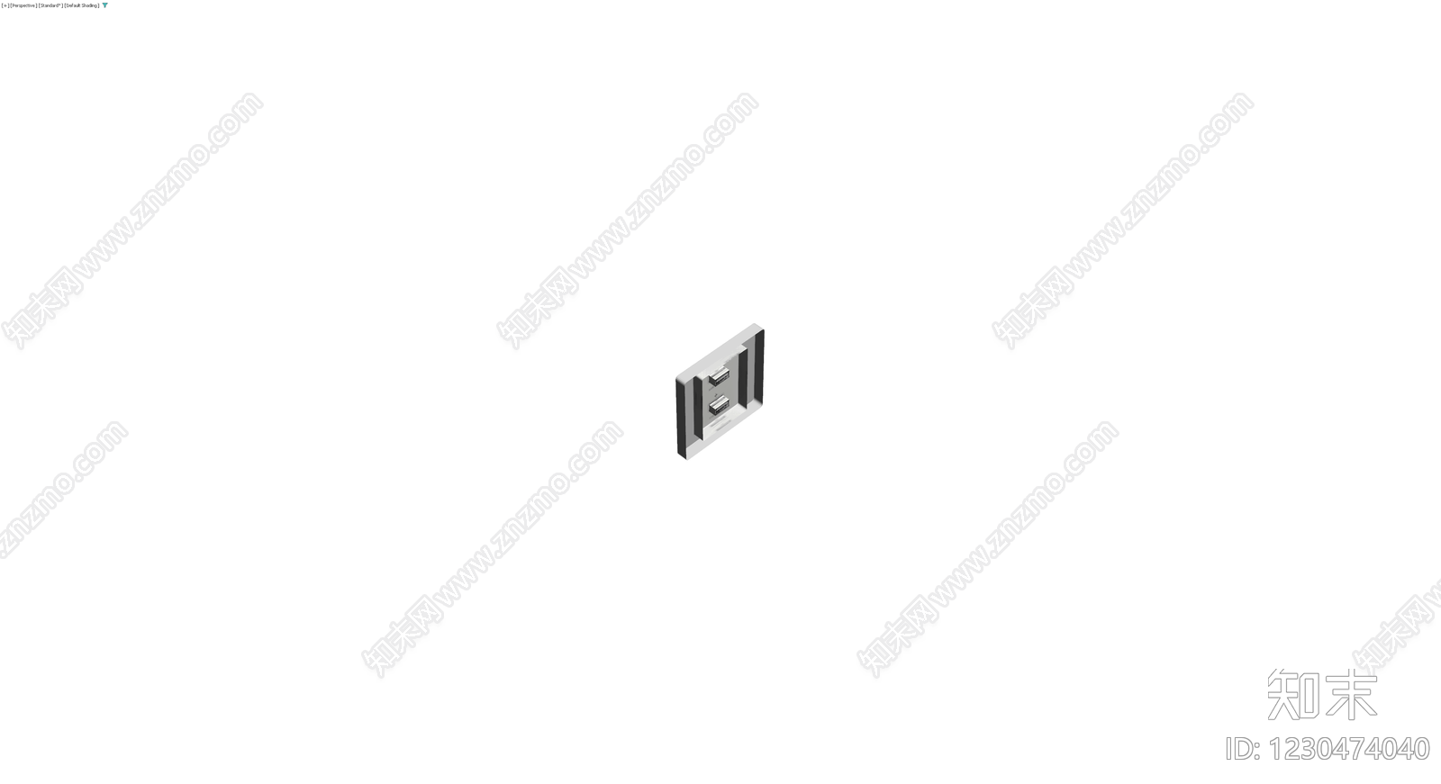 双USB墙面插座面板3D模型下载【ID:1230474040】