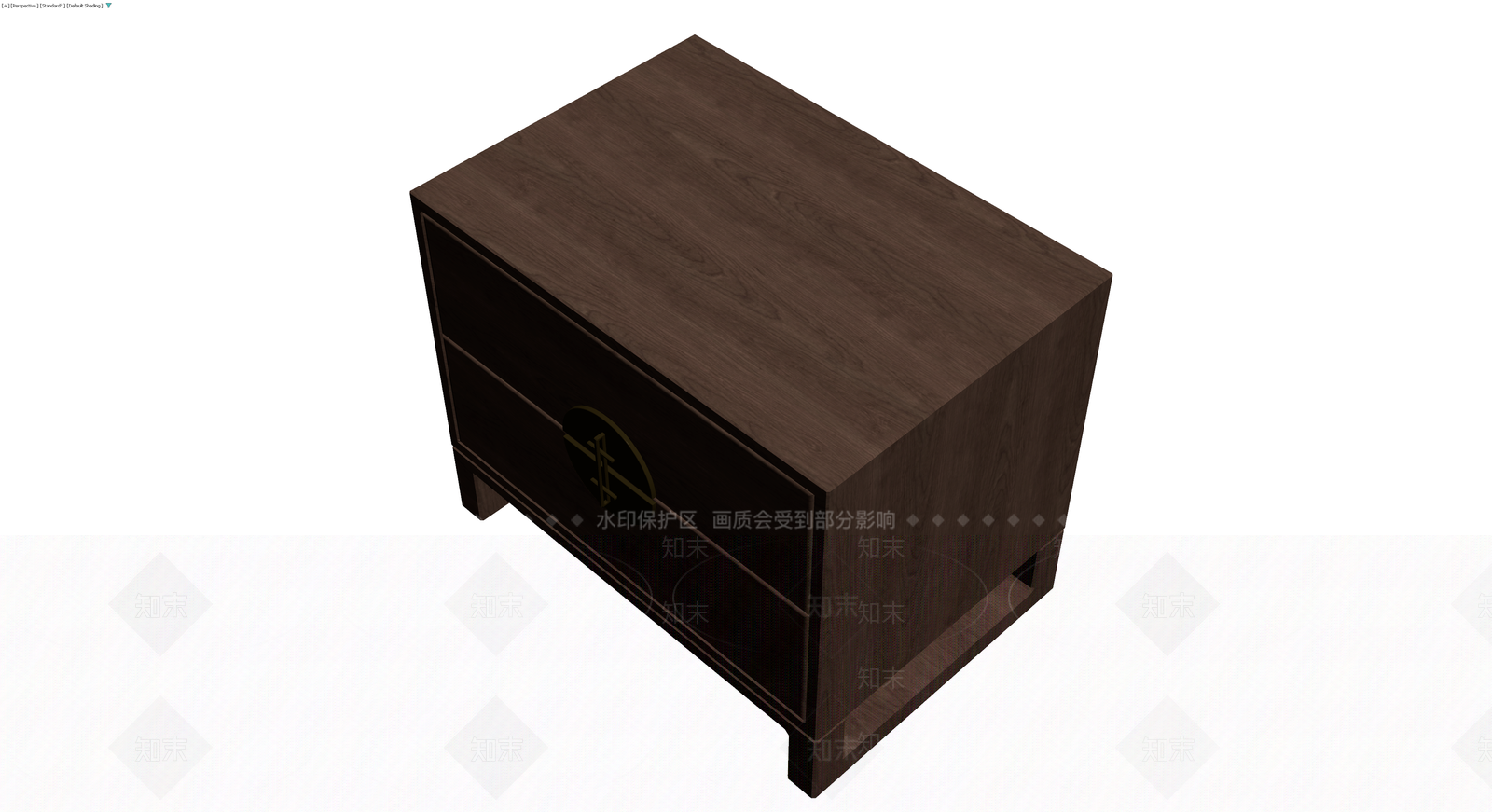 深色木纹中式床头柜3D模型下载【ID:1230375516】