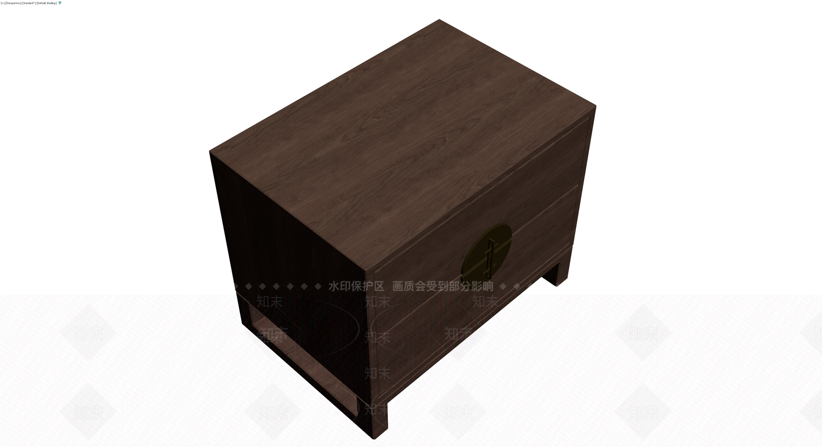 深色木纹中式床头柜3D模型下载【ID:1230375516】