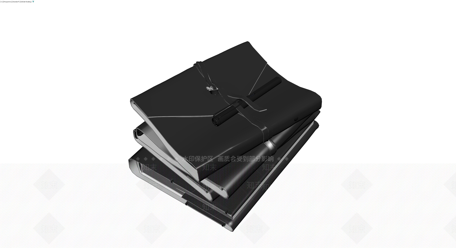 黑色笔记本堆叠组合3D模型下载【ID:1230712590】