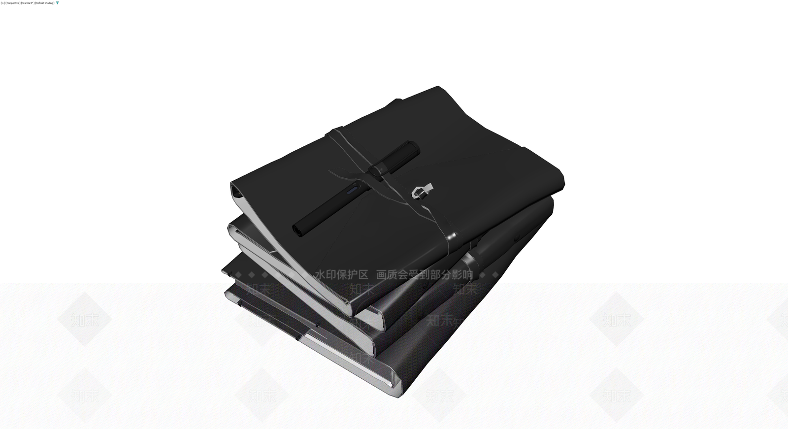 黑色笔记本堆叠组合3D模型下载【ID:1230712590】