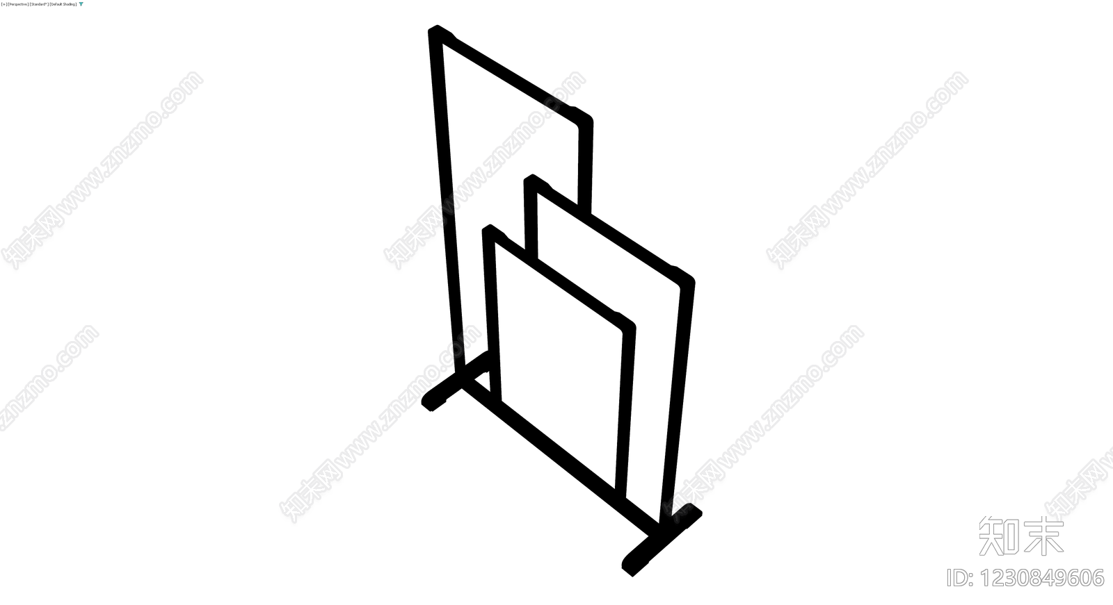 三屏折叠屏风3D模型下载【ID:1230849606】