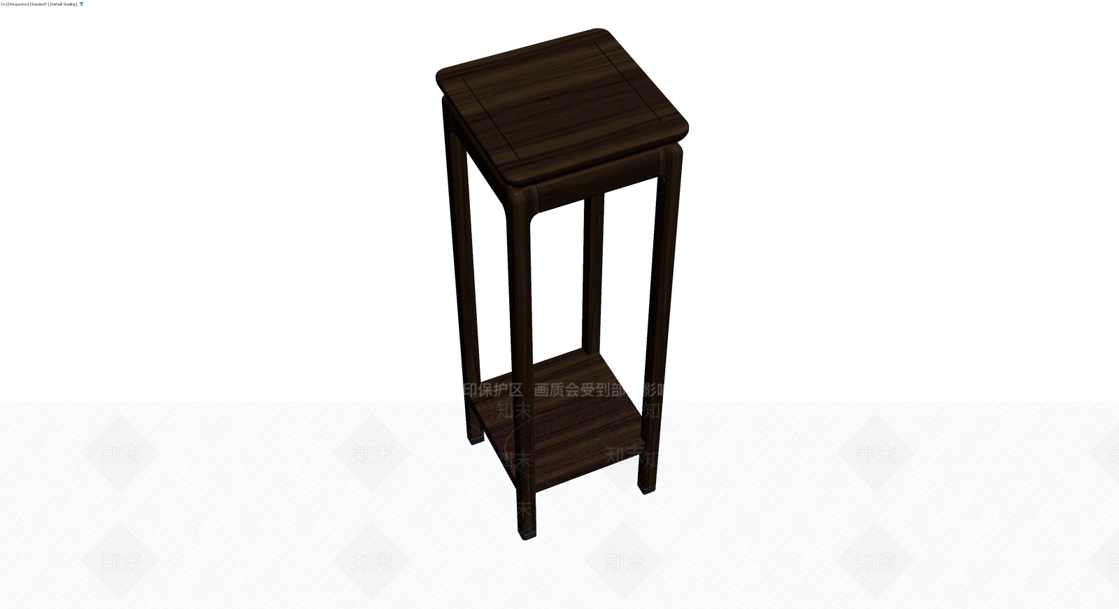 深色木质高脚边几3D模型下载【ID:1229679891】
