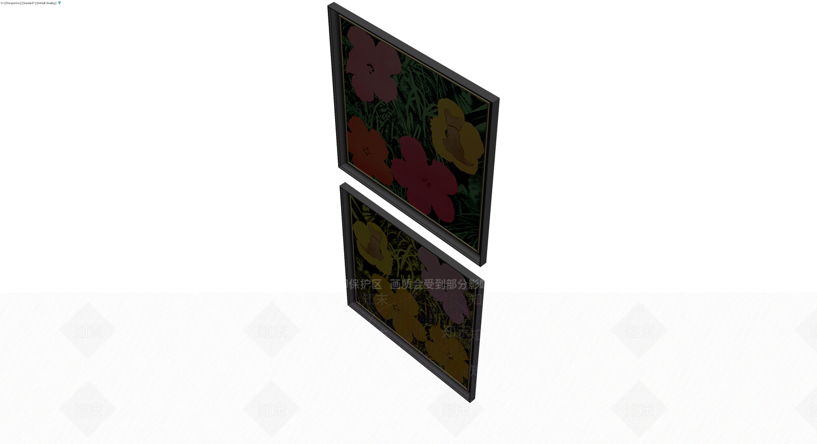 双联花卉装饰画3D模型下载【ID:1230610904】