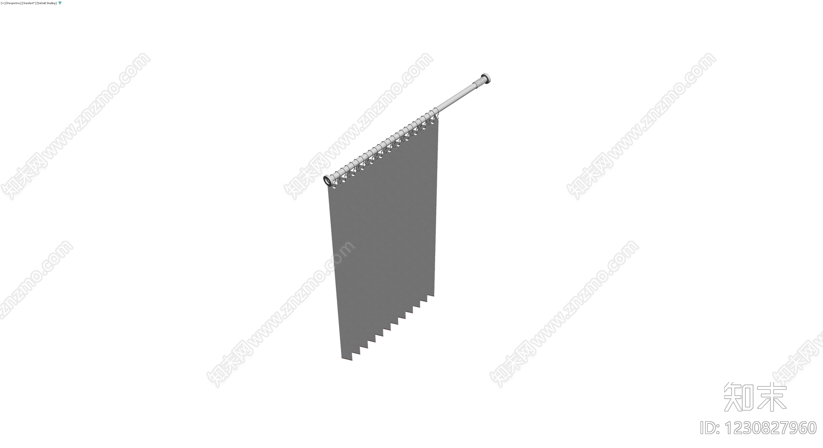 挂杆与浴帘组合3D模型下载【ID:1230827960】