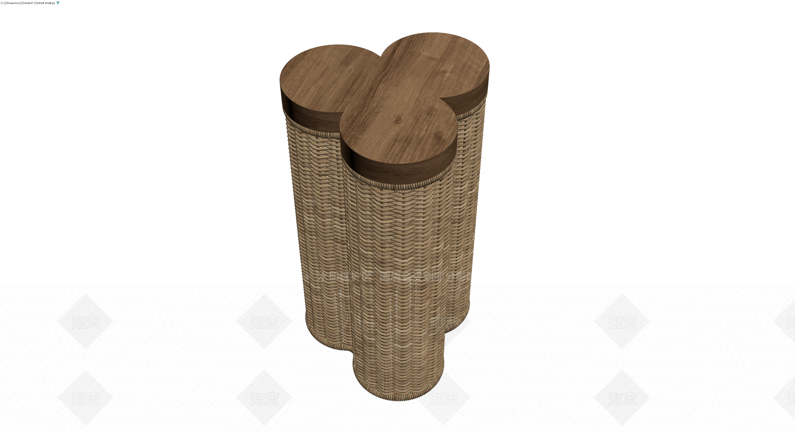 藤编木质组合边几3D模型下载【ID:1230415719】