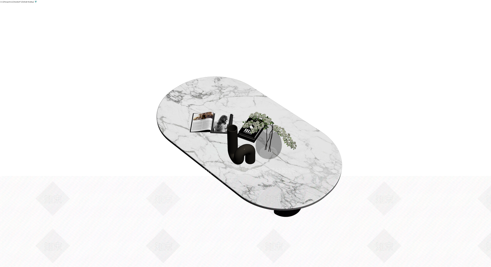 大理石底座茶几组合3D模型下载【ID:1229938398】