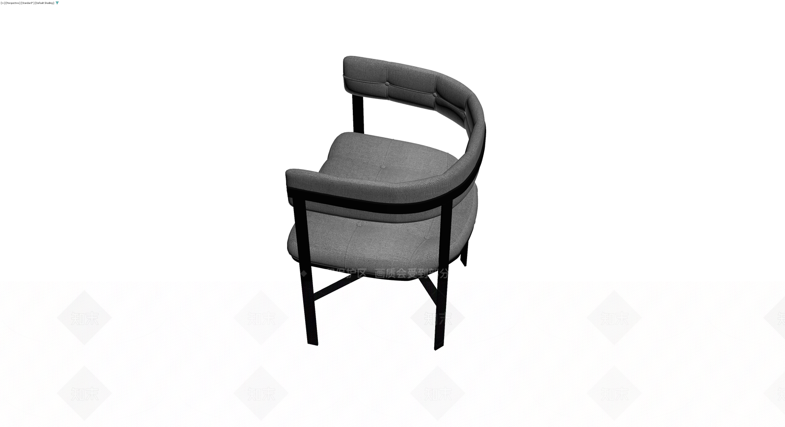 灰色软包金属框架椅3D模型下载【ID:1230772993】