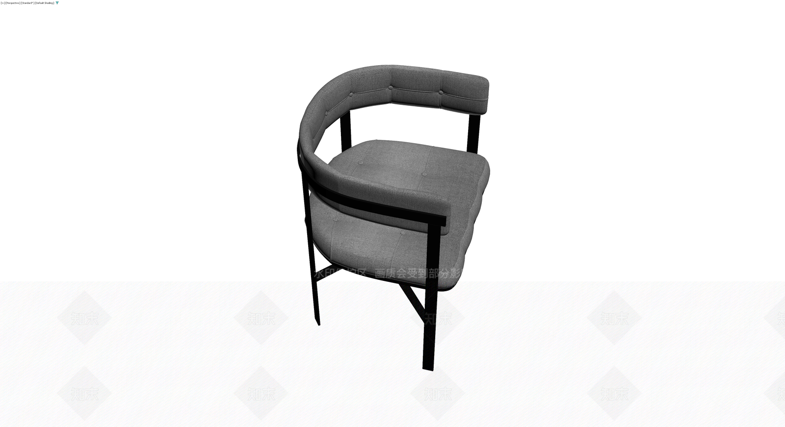 灰色软包金属框架椅3D模型下载【ID:1230772993】