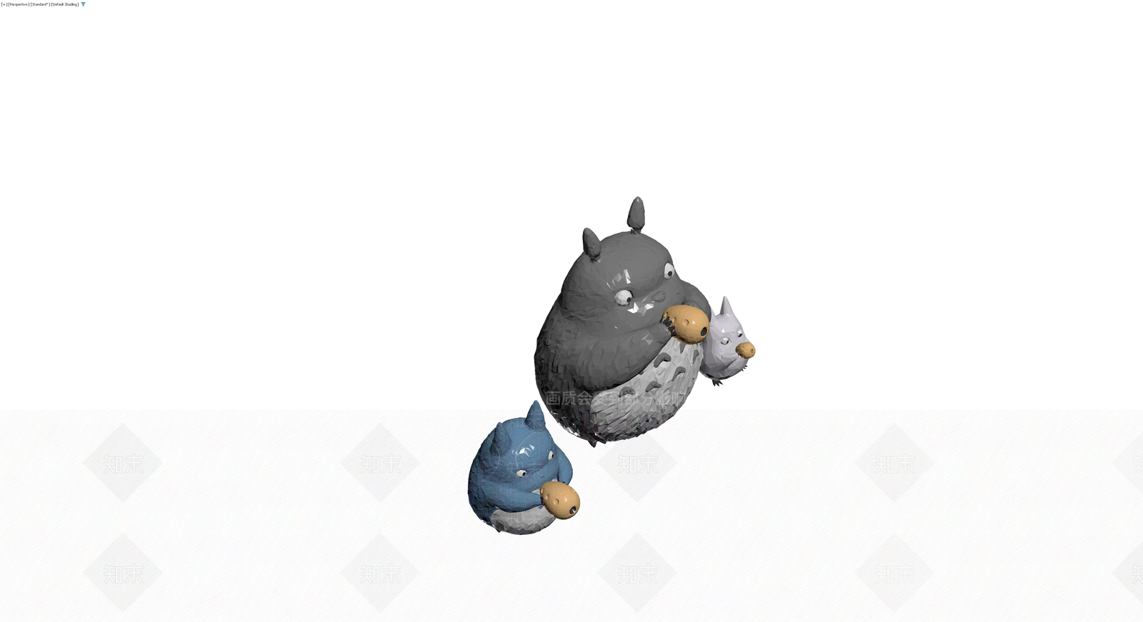 龙猫全家福雕塑模型3D模型下载【ID:1230399654】