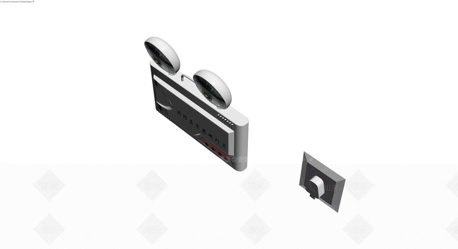 双头消防应急照明灯具3D模型下载【ID:1230591252】
