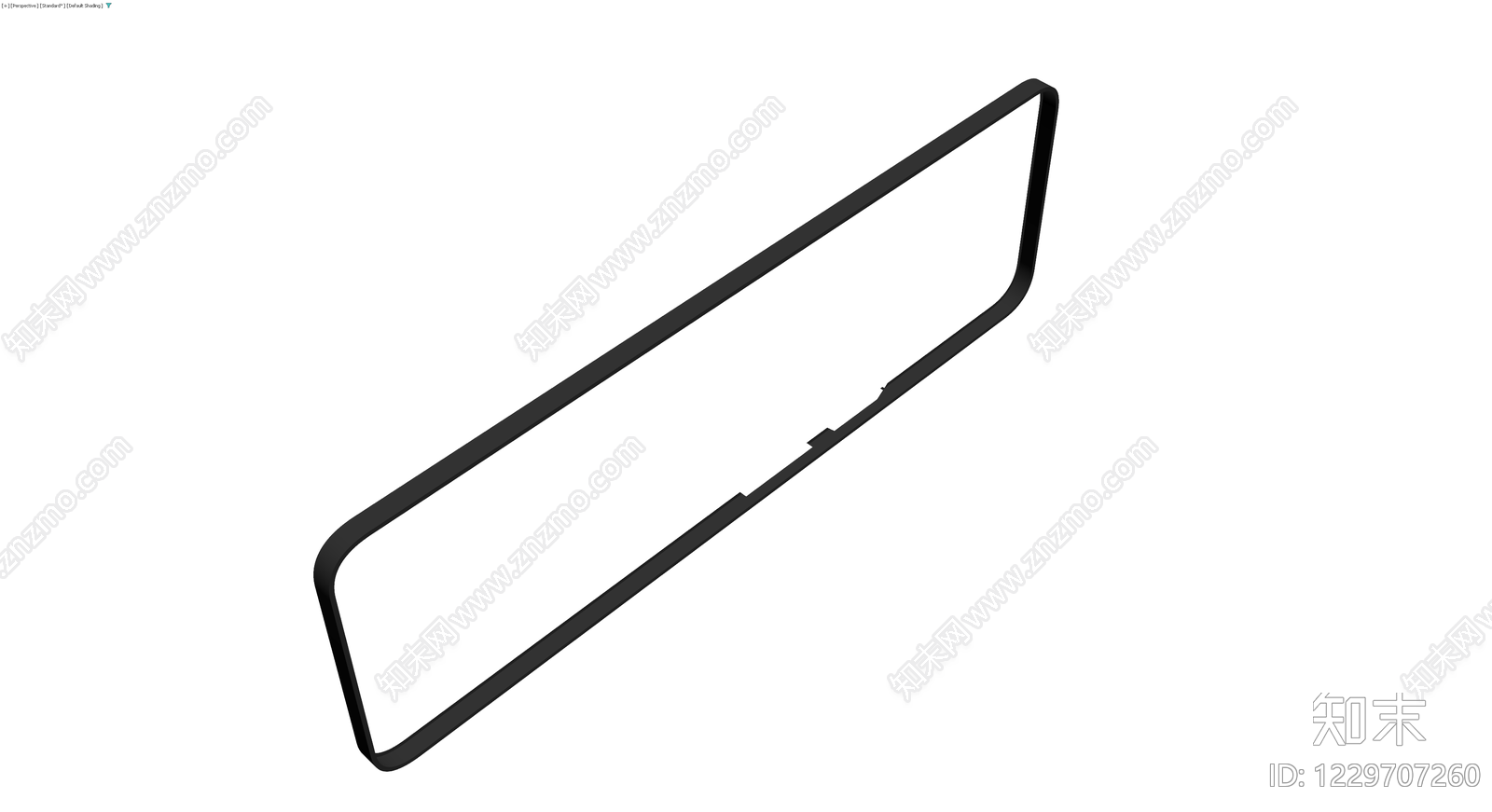 黑色圆角矩形框体3D模型下载【ID:1229707260】