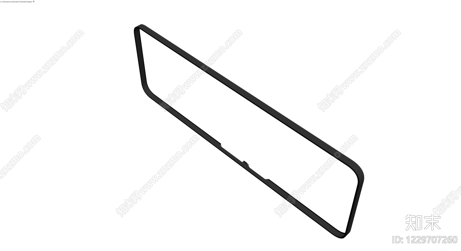 黑色圆角矩形框体3D模型下载【ID:1229707260】