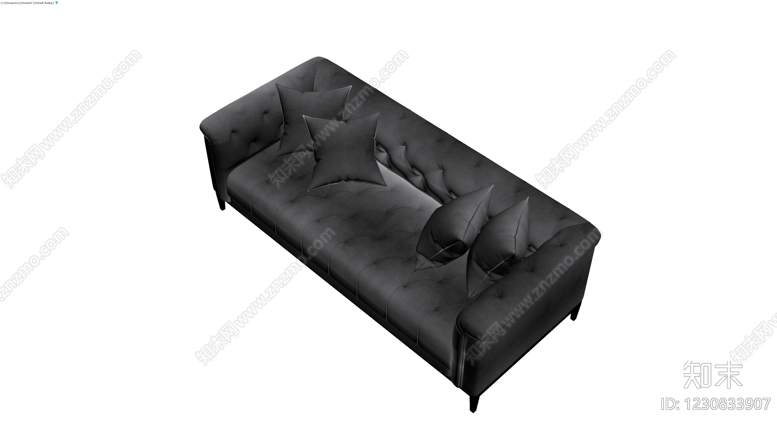 灰色布艺沙发组合3D模型下载【ID:1230833907】