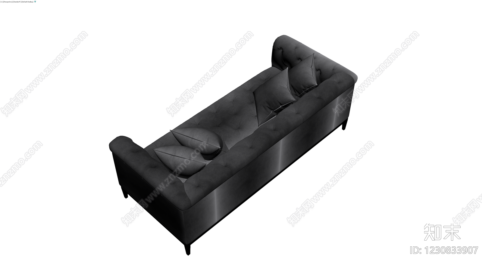 灰色布艺沙发组合3D模型下载【ID:1230833907】