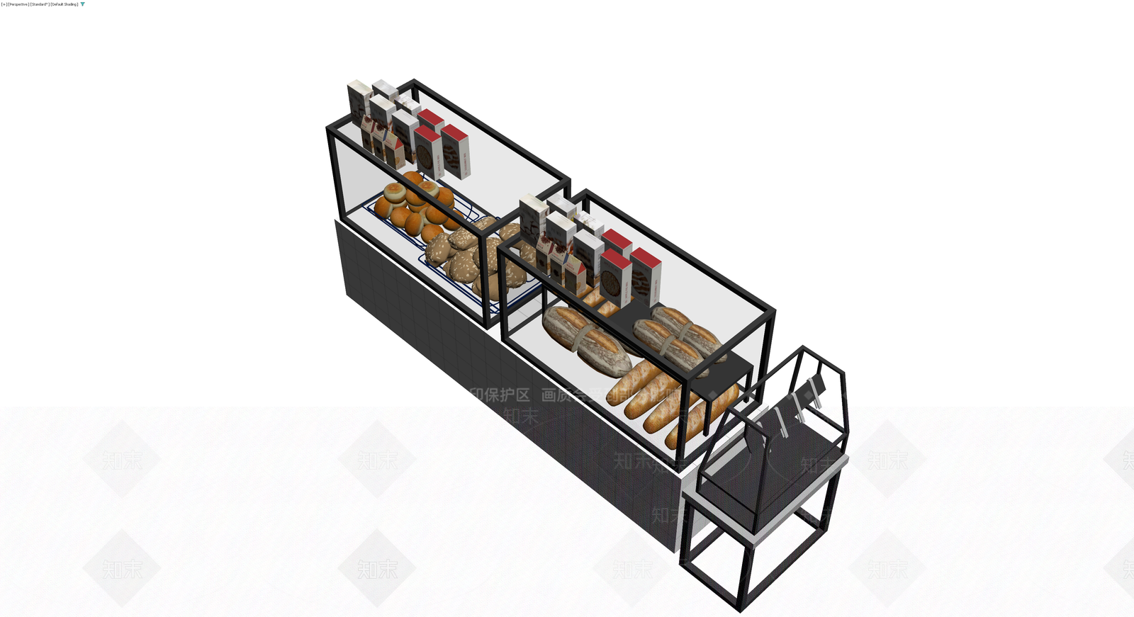 面包店展示柜组合3D模型下载【ID:1229972658】