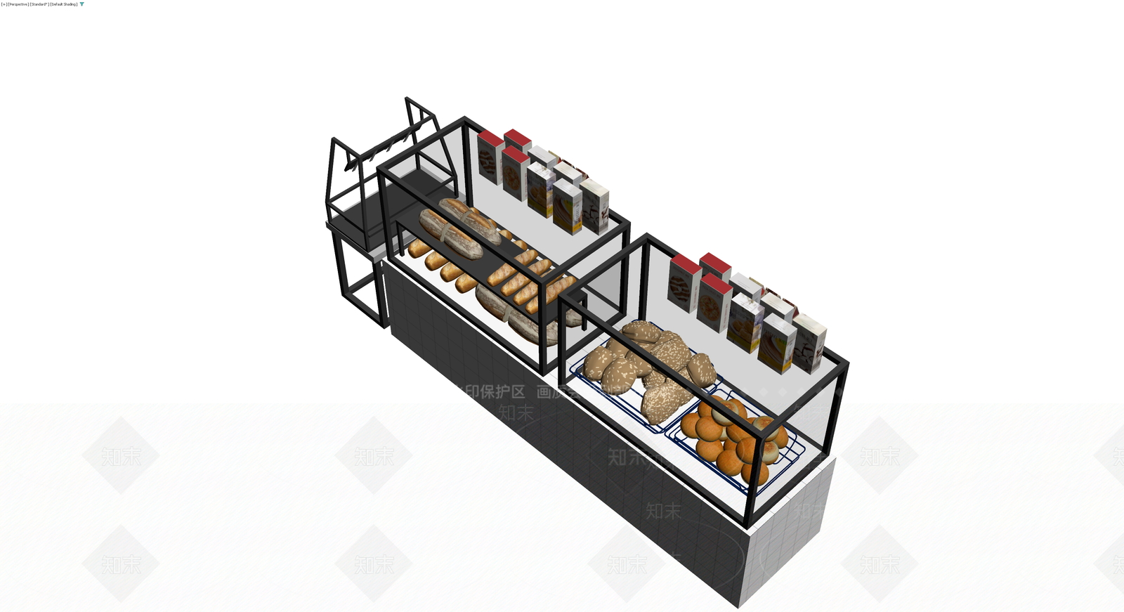面包店展示柜组合3D模型下载【ID:1229972658】