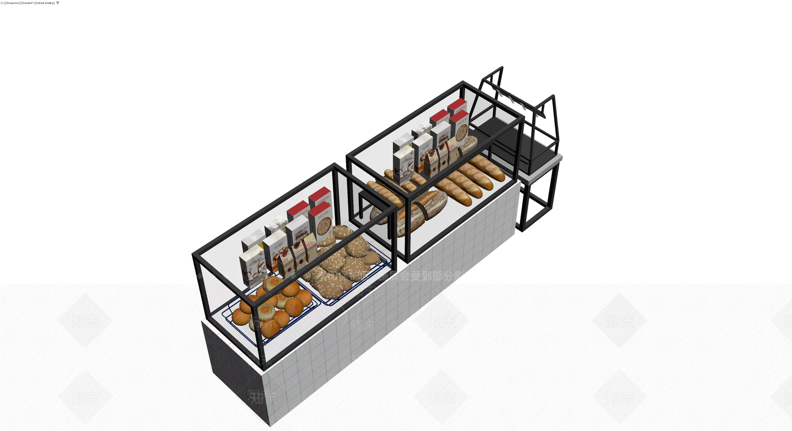 面包店展示柜组合3D模型下载【ID:1229972658】