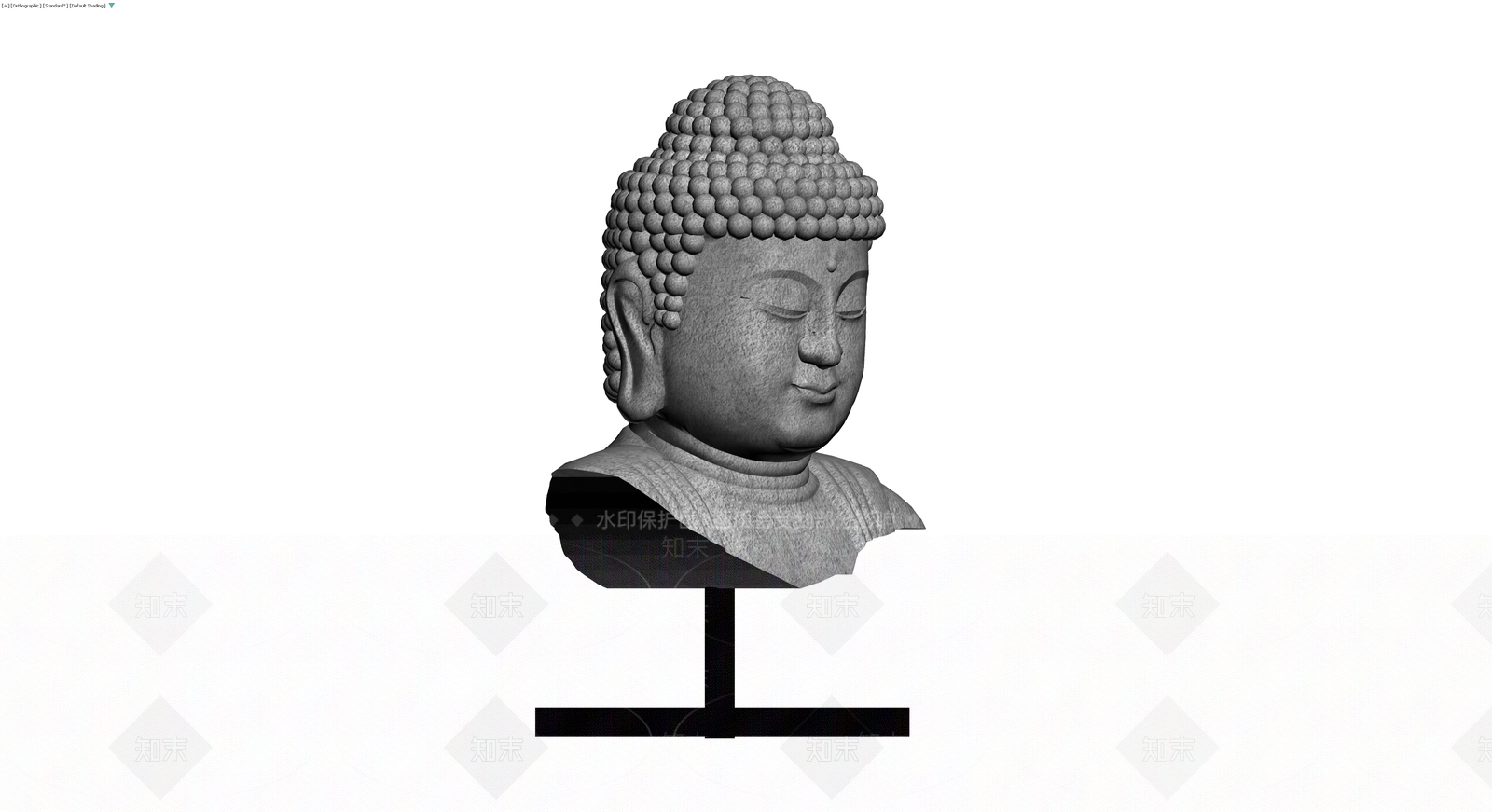 佛像头部雕塑灰模3D模型下载【ID:1229623743】