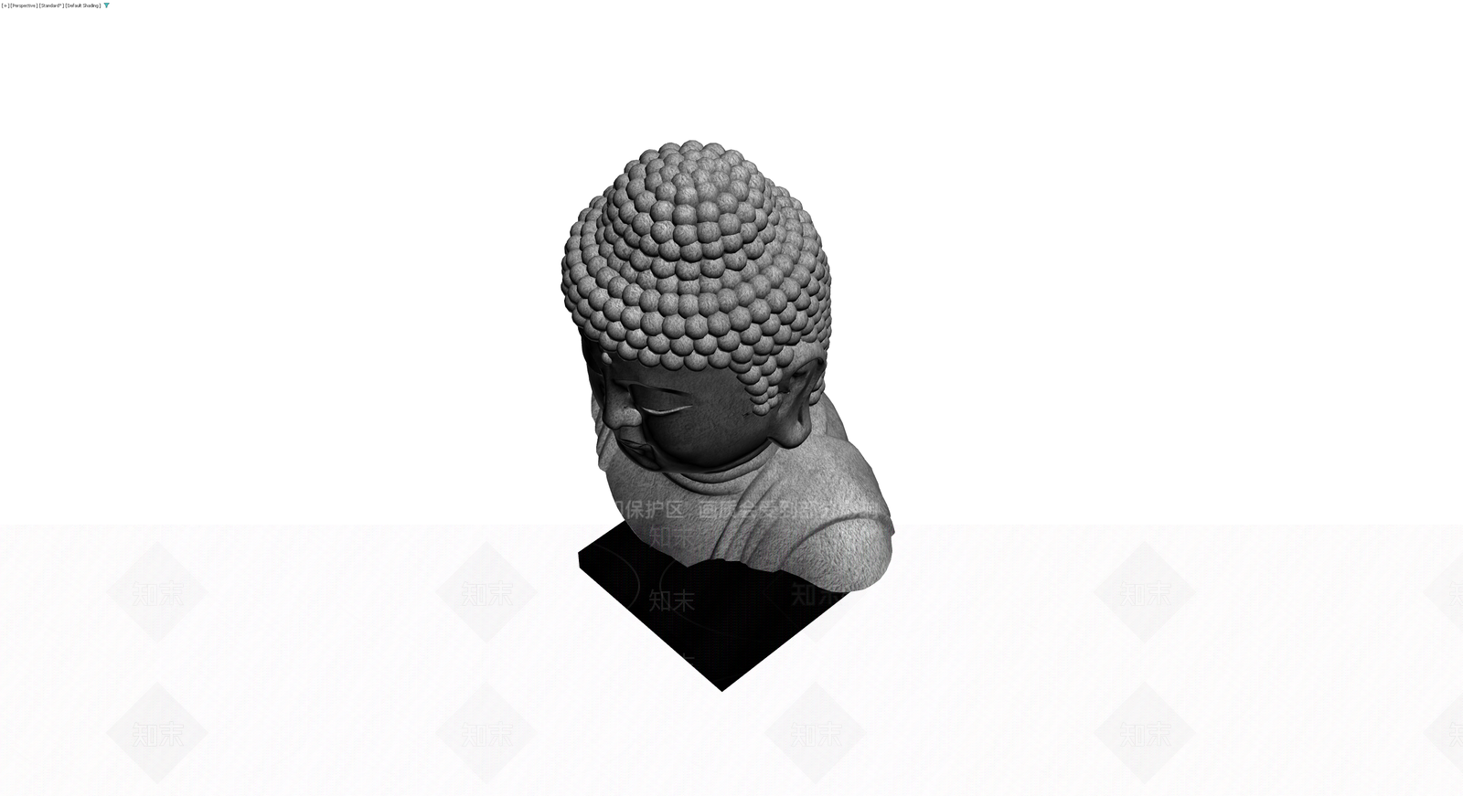 佛像头部雕塑灰模3D模型下载【ID:1229623743】