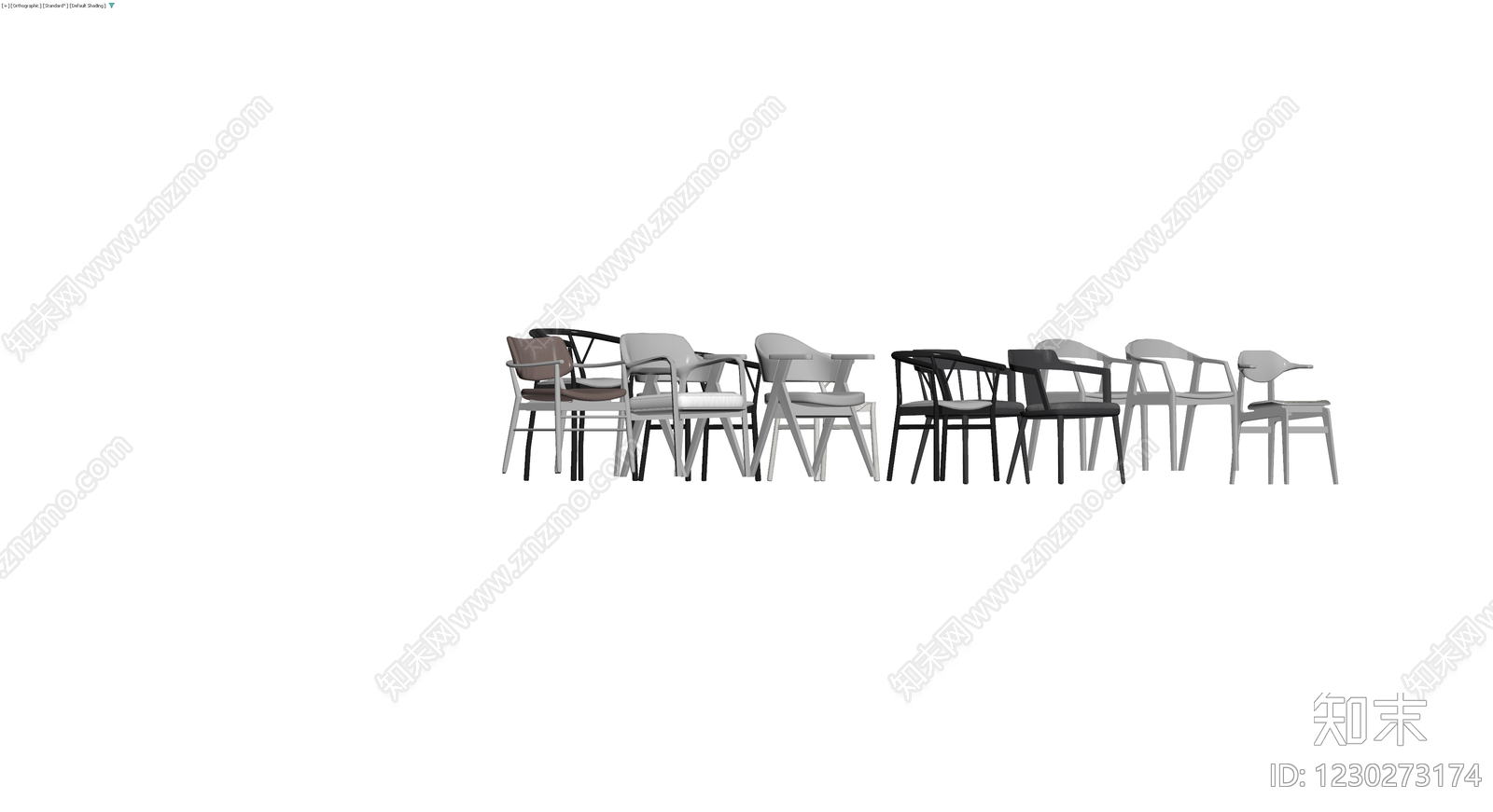 多款式餐椅组合3D模型下载【ID:1230273174】