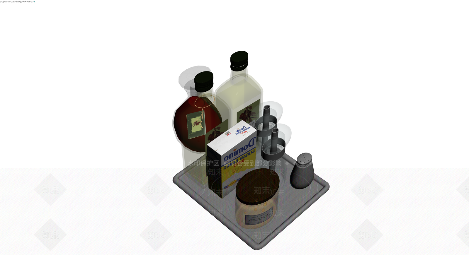 厨房调料瓶罐组合3D模型下载【ID:1229609581】