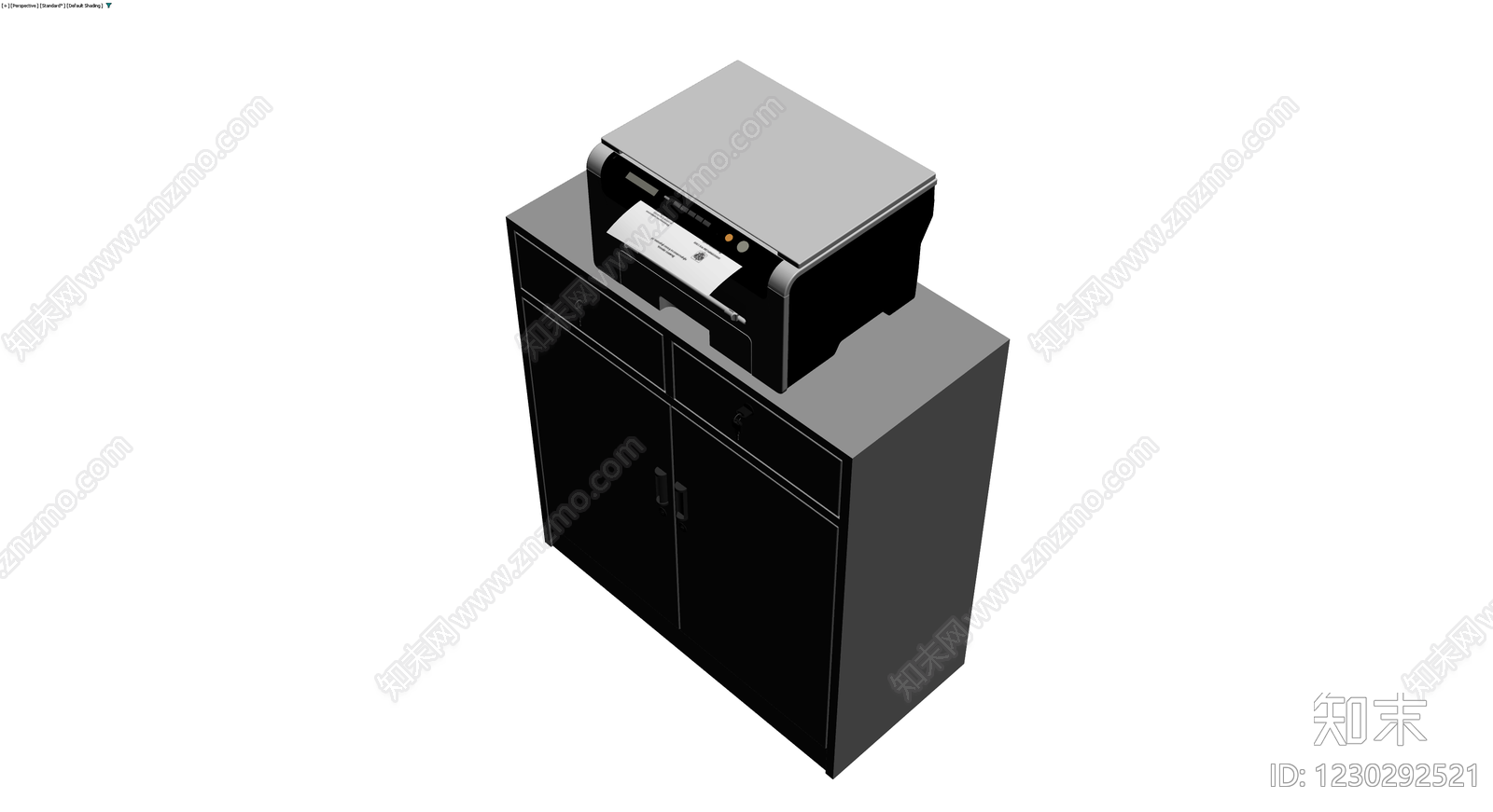 灰色文件柜配打印机3D模型下载【ID:1230292521】