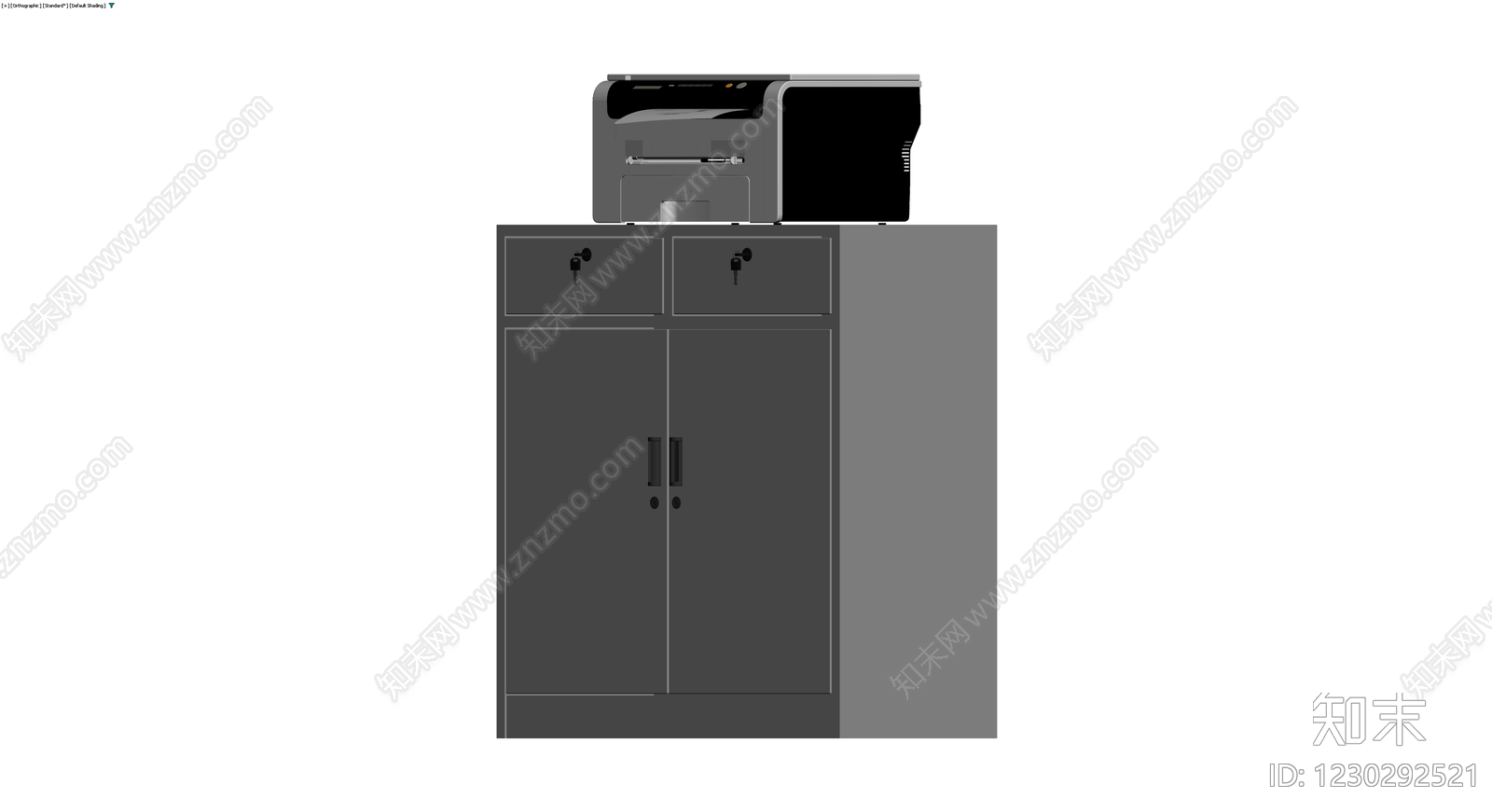 灰色文件柜配打印机3D模型下载【ID:1230292521】