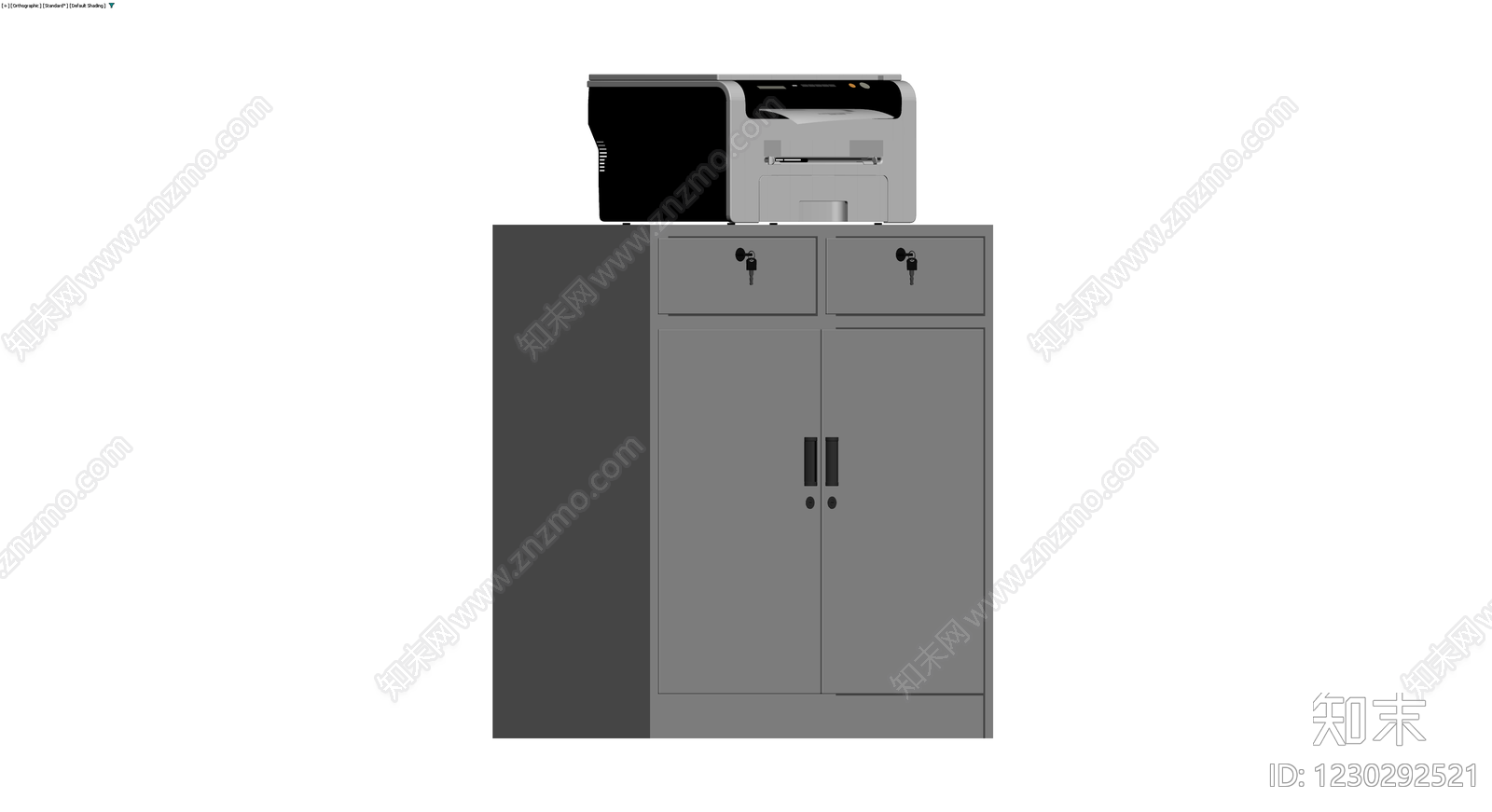 灰色文件柜配打印机3D模型下载【ID:1230292521】