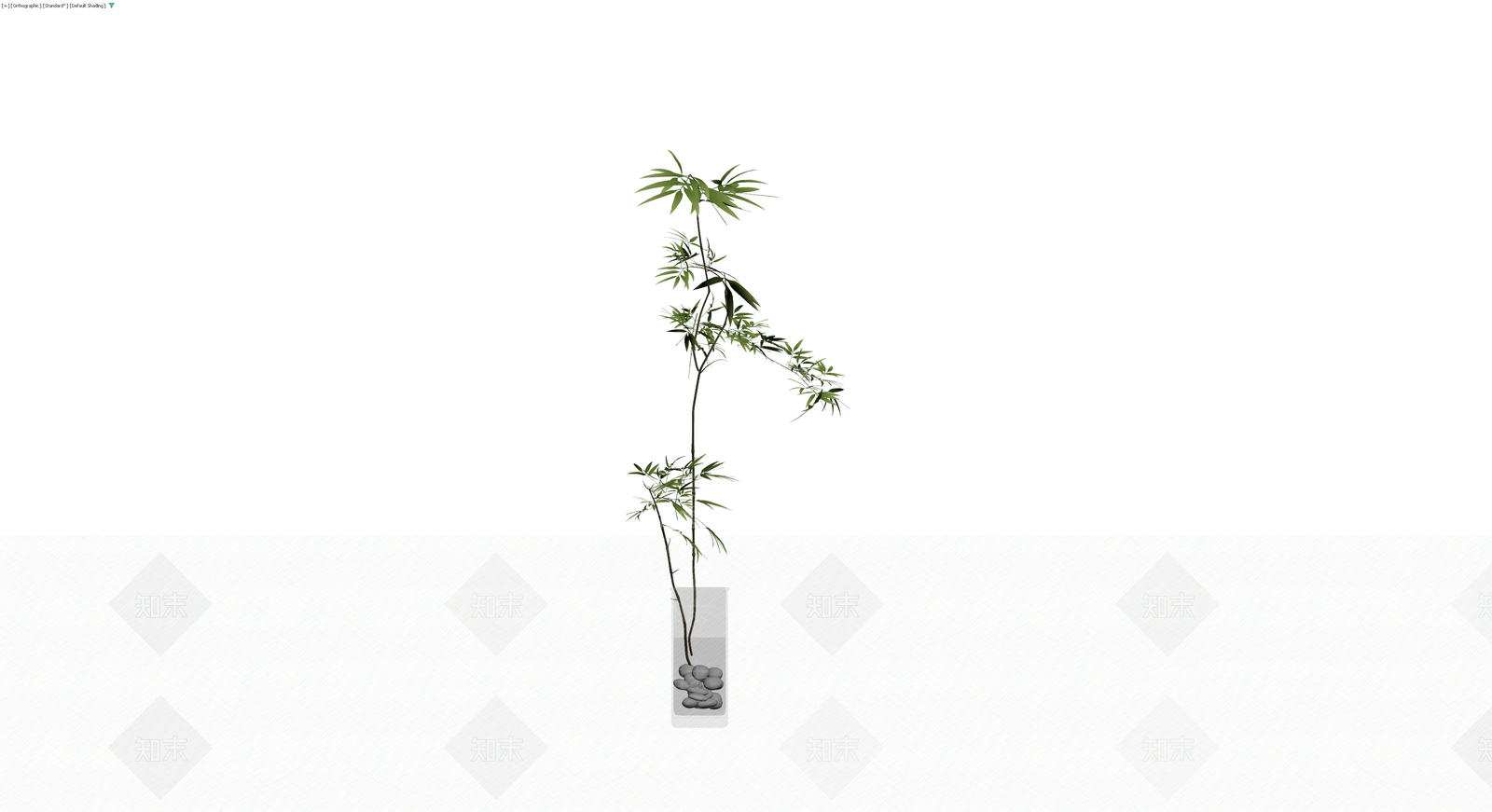 透明花瓶竹枝盆栽3D模型下载【ID:1230334267】