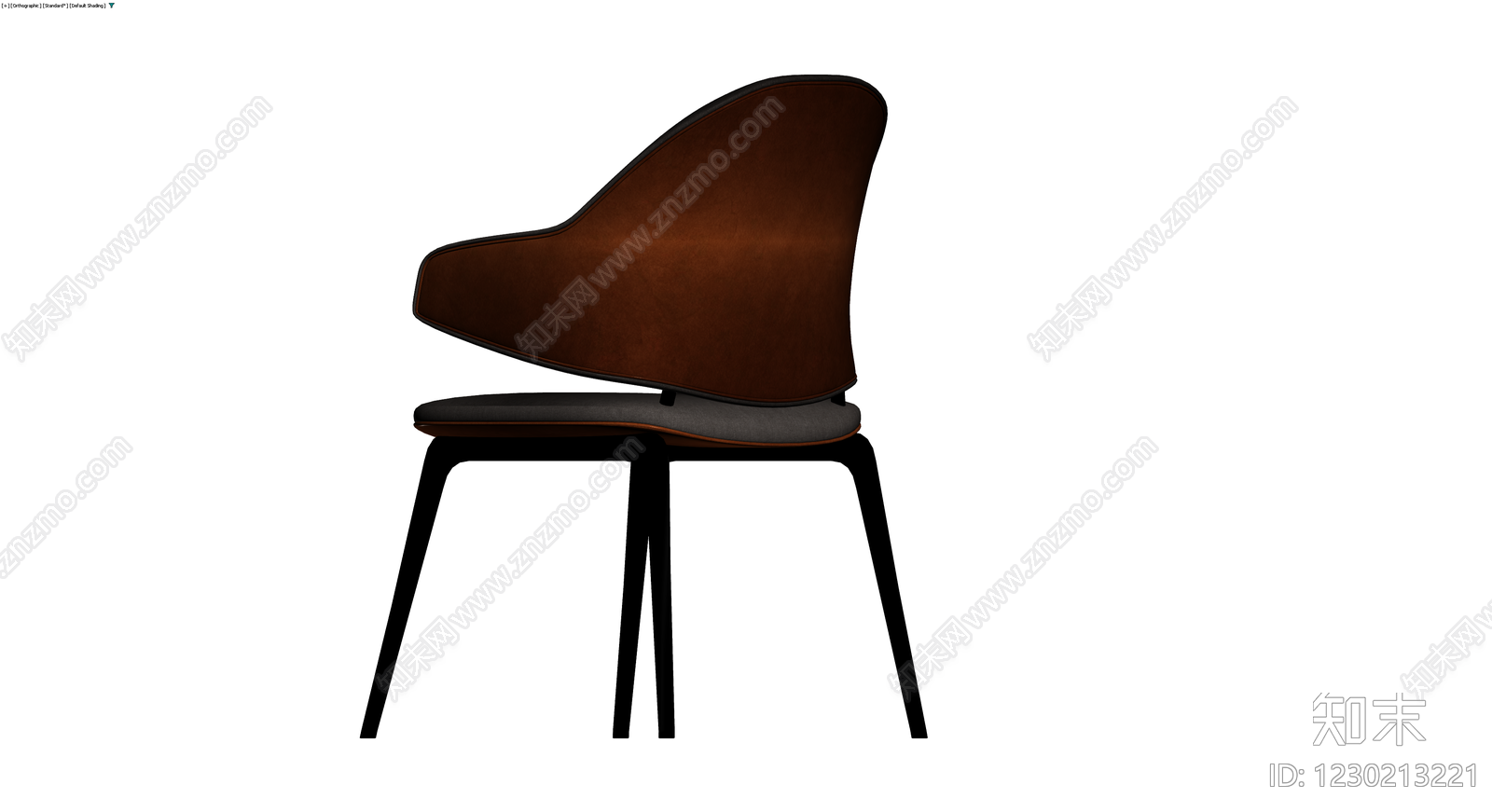 黑色软包扶手椅3D模型下载【ID:1230213221】