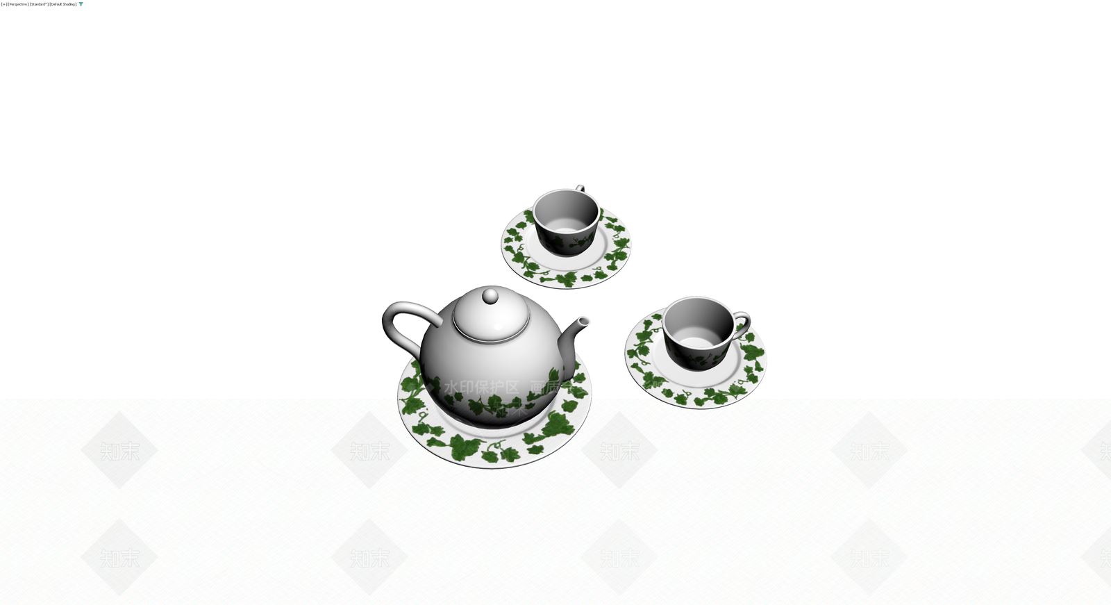 绿藤纹茶具组合3D模型下载【ID:1229603590】