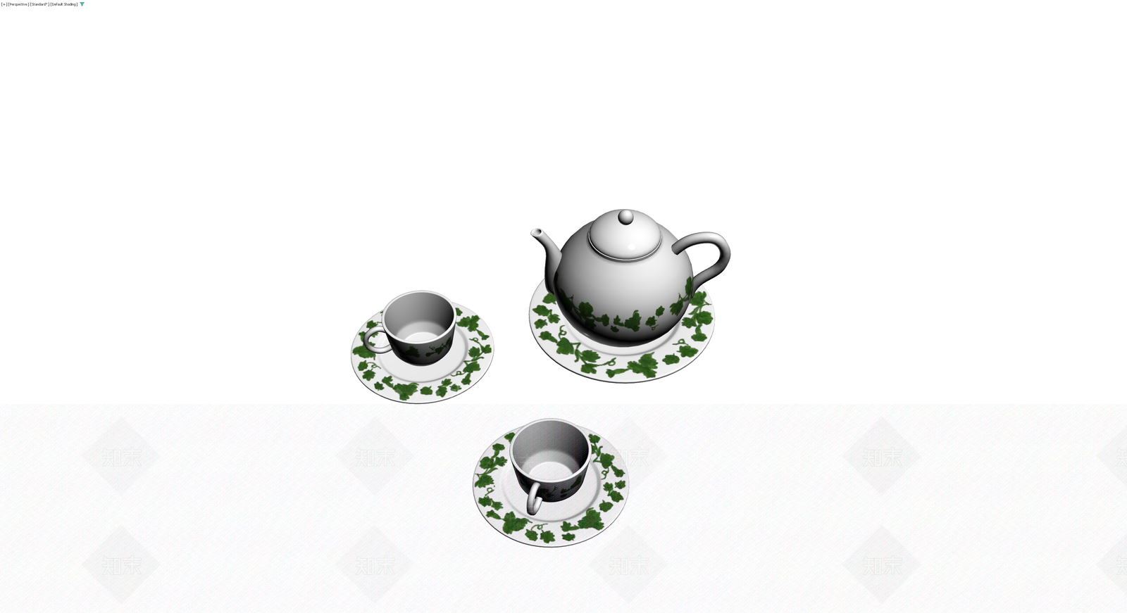 绿藤纹茶具组合3D模型下载【ID:1229603590】