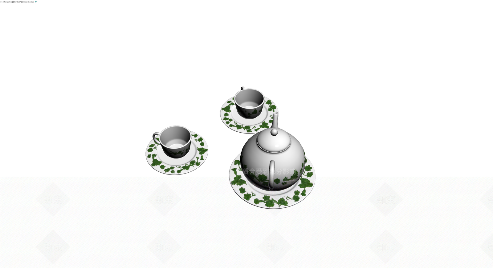 绿藤纹茶具组合3D模型下载【ID:1229603590】