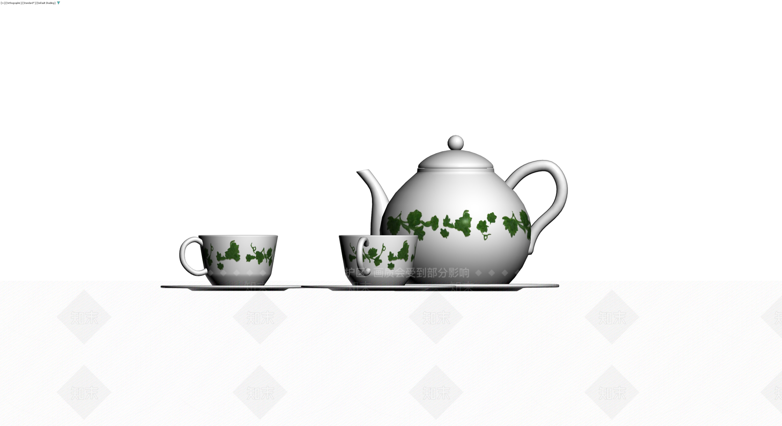 绿藤纹茶具组合3D模型下载【ID:1229603590】