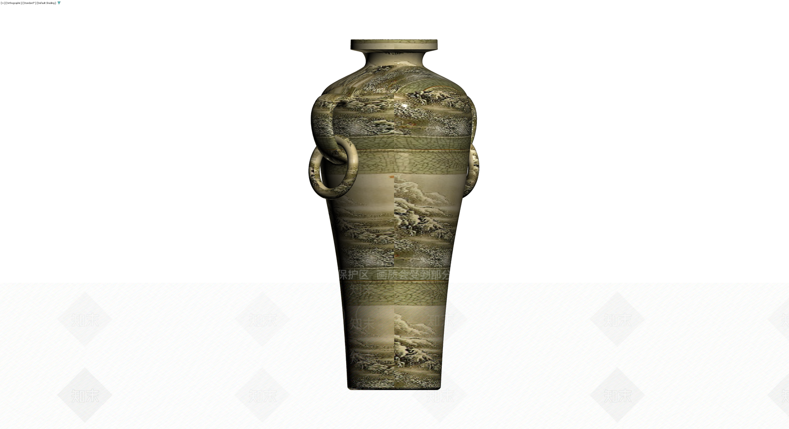 双耳山水纹花瓶3D模型下载【ID:1230657915】