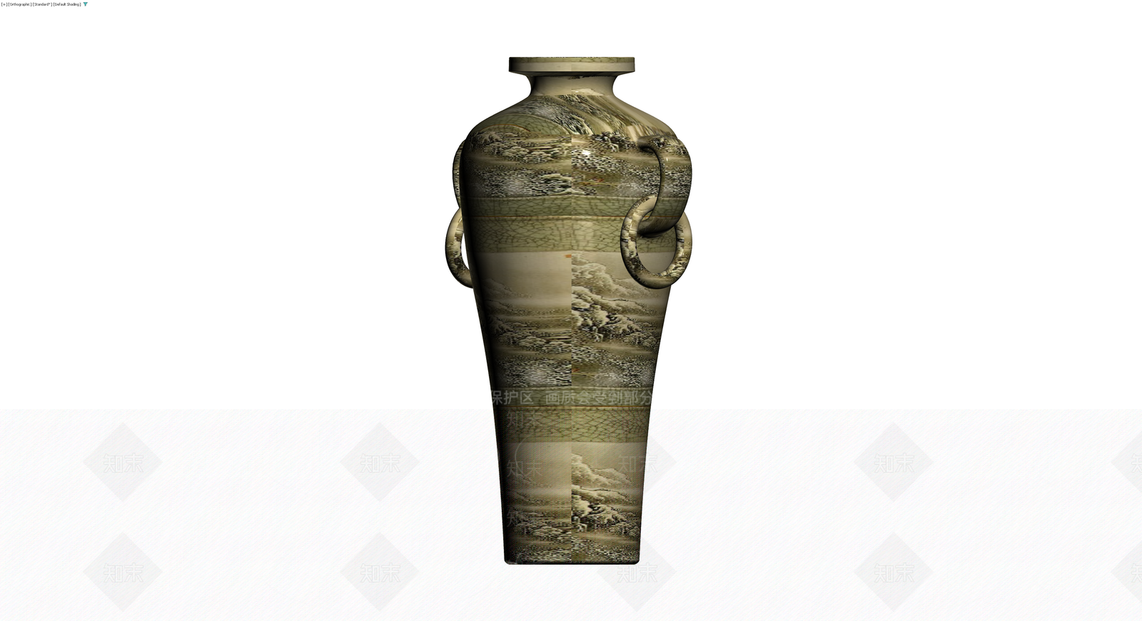 双耳山水纹花瓶3D模型下载【ID:1230657915】