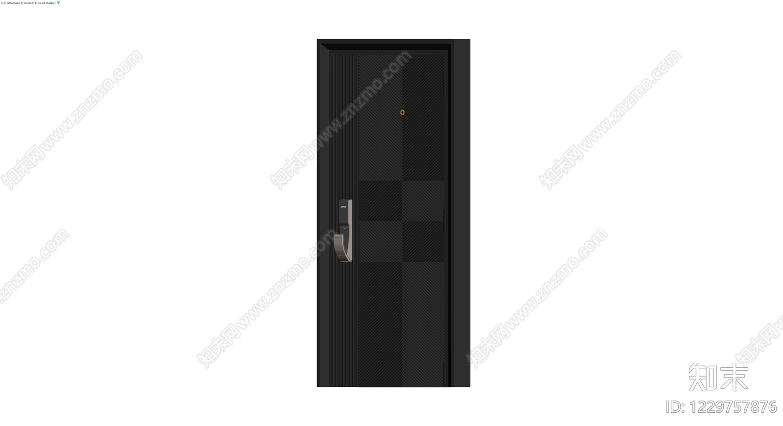 黑色几何纹理防盗门3D模型下载【ID:1229757876】