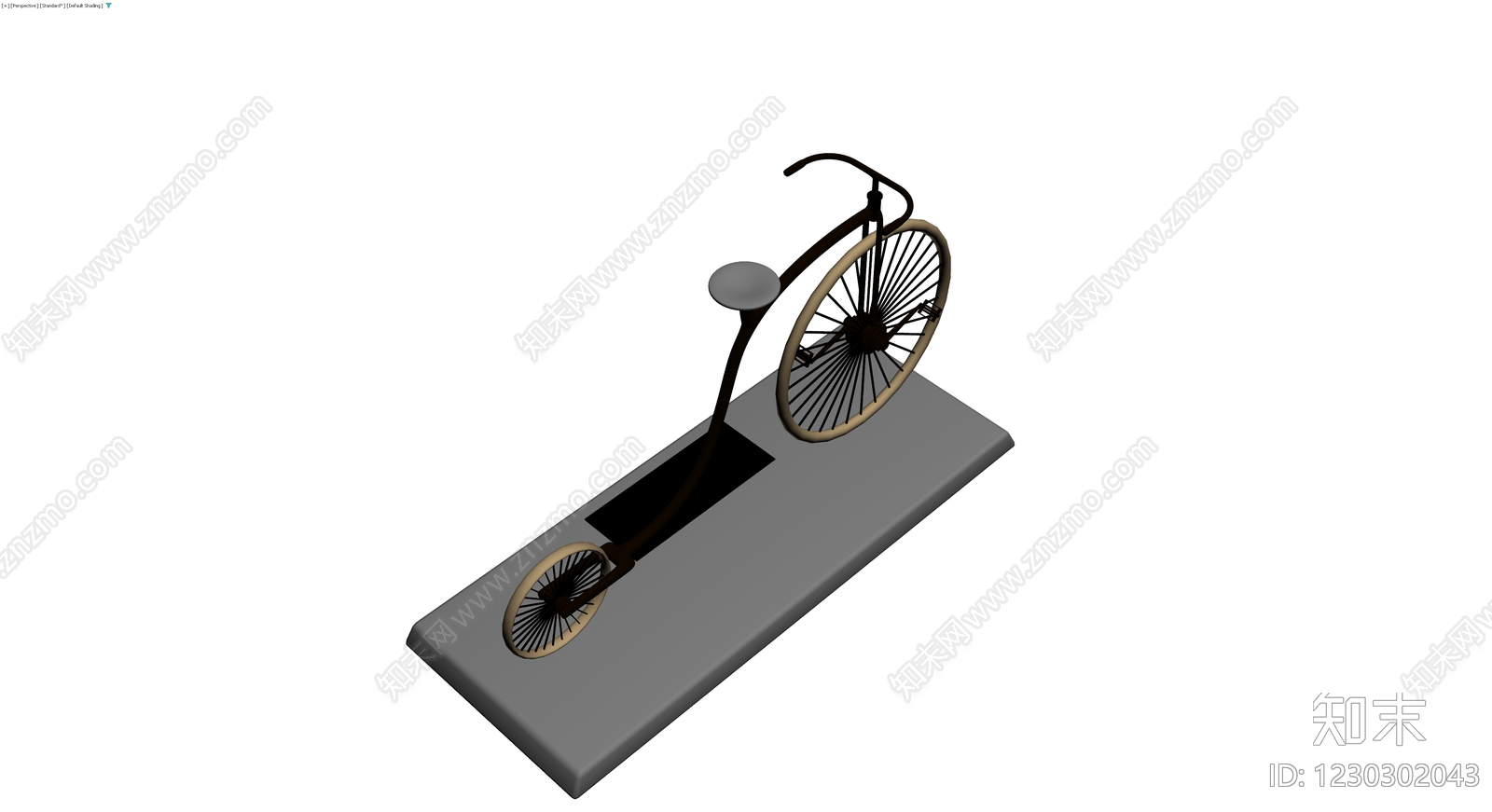 复古高轮自行车模型3D模型下载【ID:1230302043】