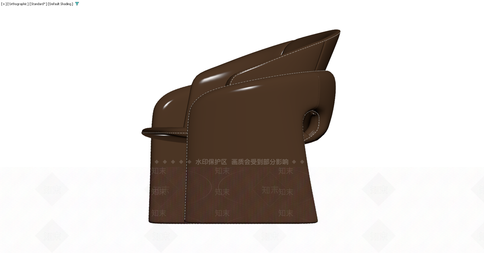 棕色皮质单人沙发3D模型下载【ID:1229576745】