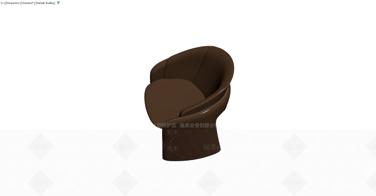 棕色皮质单人沙发3D模型下载【ID:1229576745】