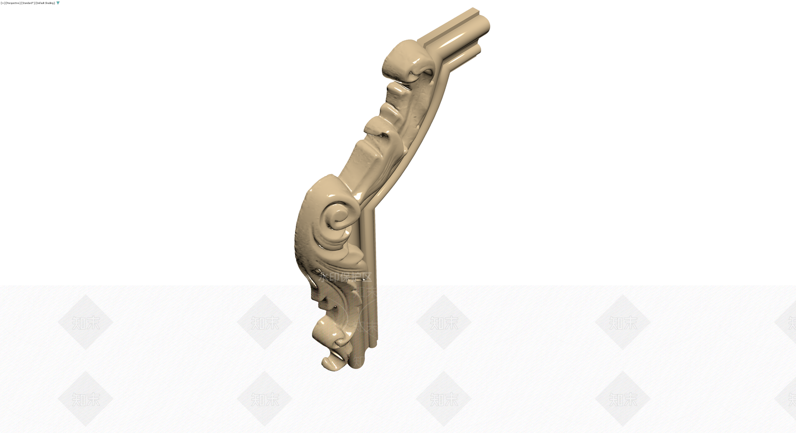 欧式卷叶装饰托架3D模型下载【ID:1230538697】
