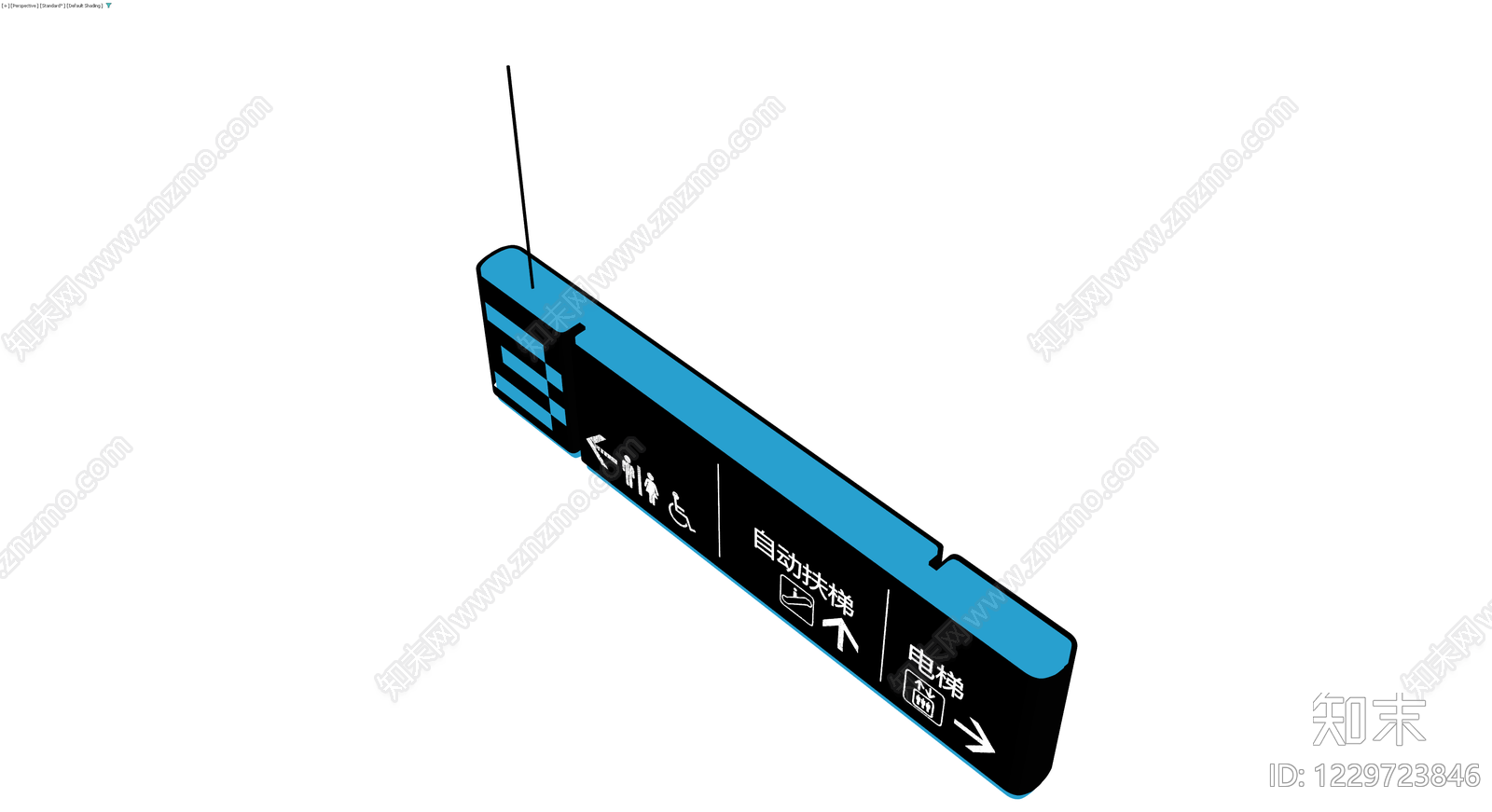 3层楼层指示吊牌3D模型下载【ID:1229723846】