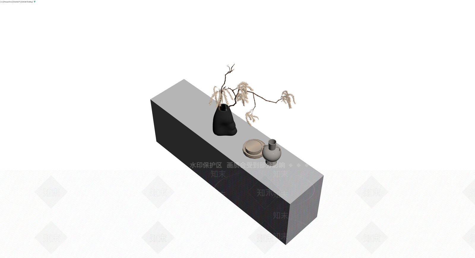 现代灰色装饰柜3D模型下载【ID:1230390709】